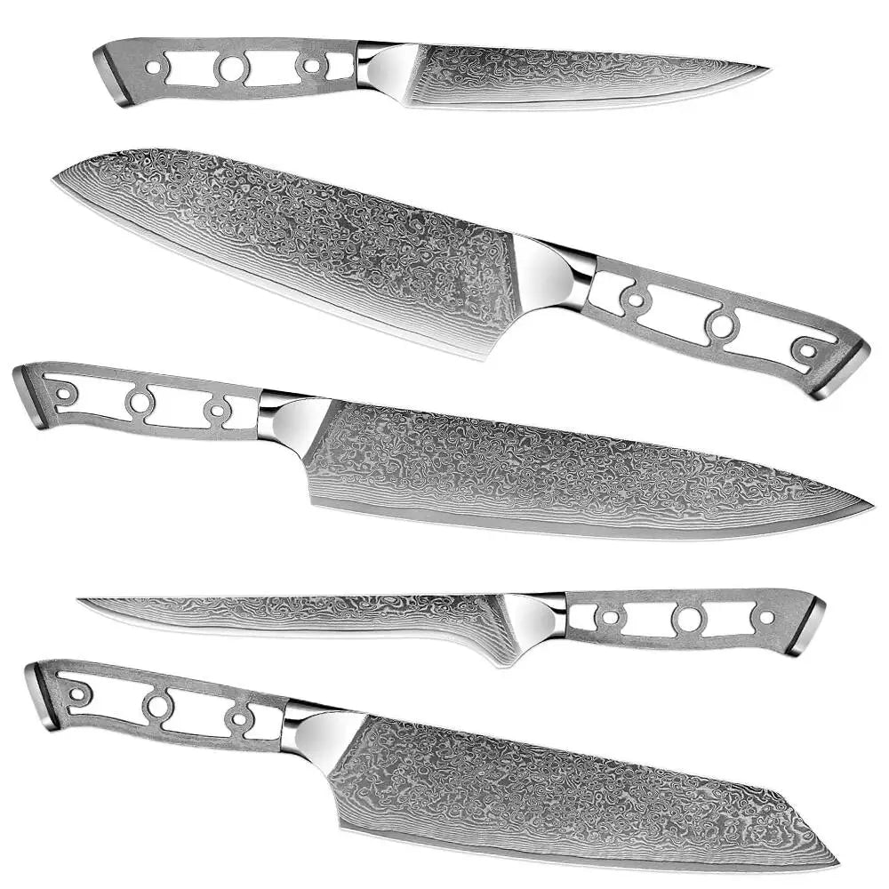 Xituo Damascus Steel Kitchen Knife Set – 67-Layer, 1–6 PCS Kitchen Knife Set Qst