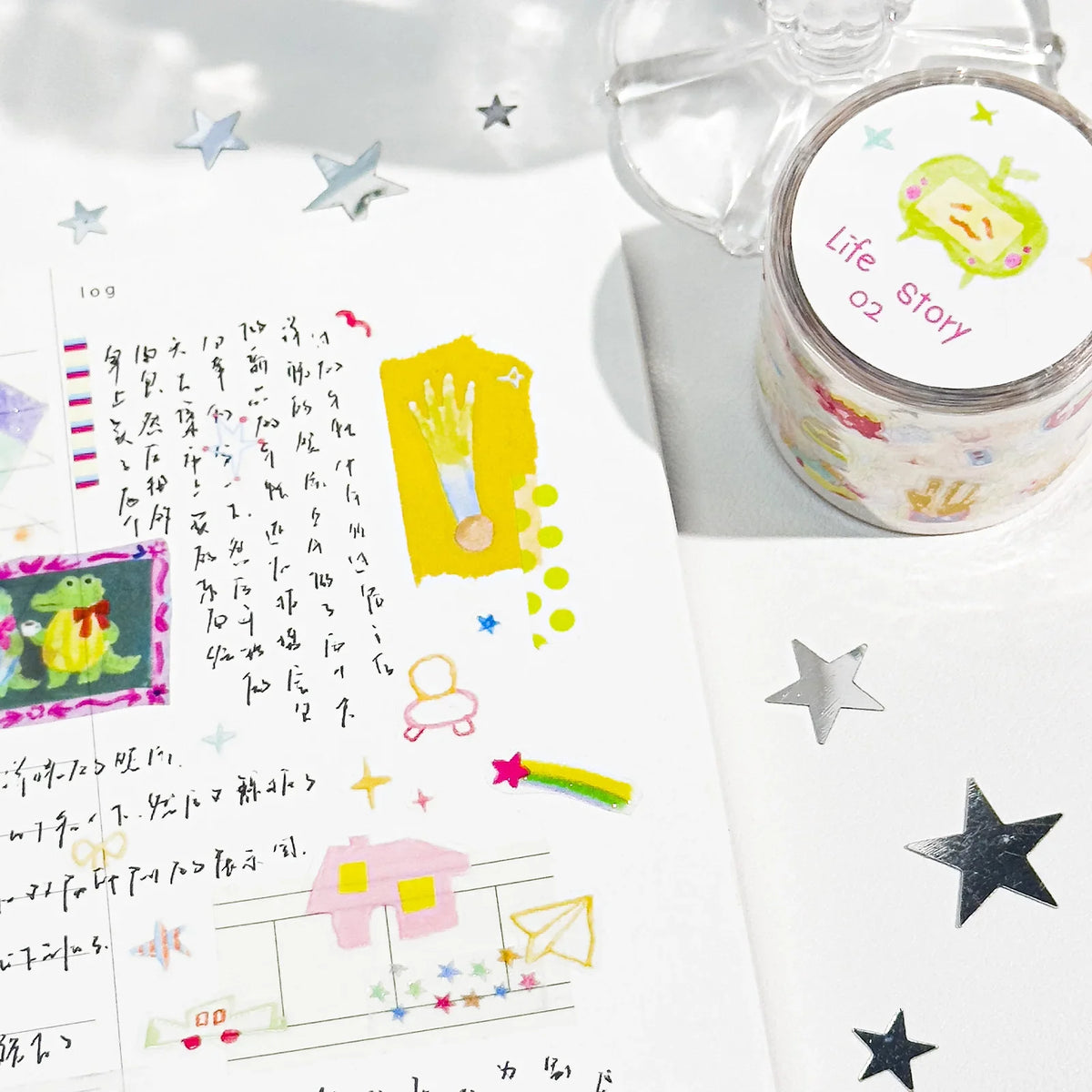 Cute Cartoon Washi Tape Roll – DIY Scrapbooking & Journal Decorative Washi Tape Qme