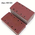 8-Hole Self-Adhesive Flocked Sandpaper Sheets – Assorted Grits Sanding Sheets Qme 20pcs 600 Grit