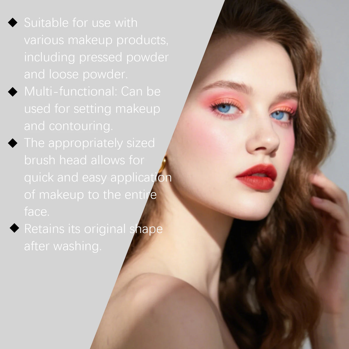 Large Angled Makeup Brush – Dense Soft Bristles, Foundation & Blush Makeup Brush Qst