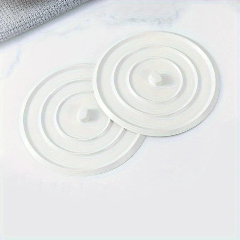 Silicone Floor Drain Mat – Anti-Clog Bathroom Drain Cover Drain Cover Mat Qme White