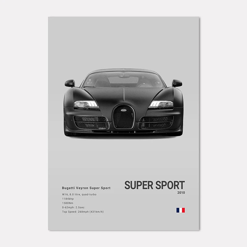 Supercar Canvas Wall Art Poster – M4 P1 Divo STO SVJ Unframed Canvas Wall Art Qst F0024-50 20x30cm Unframed