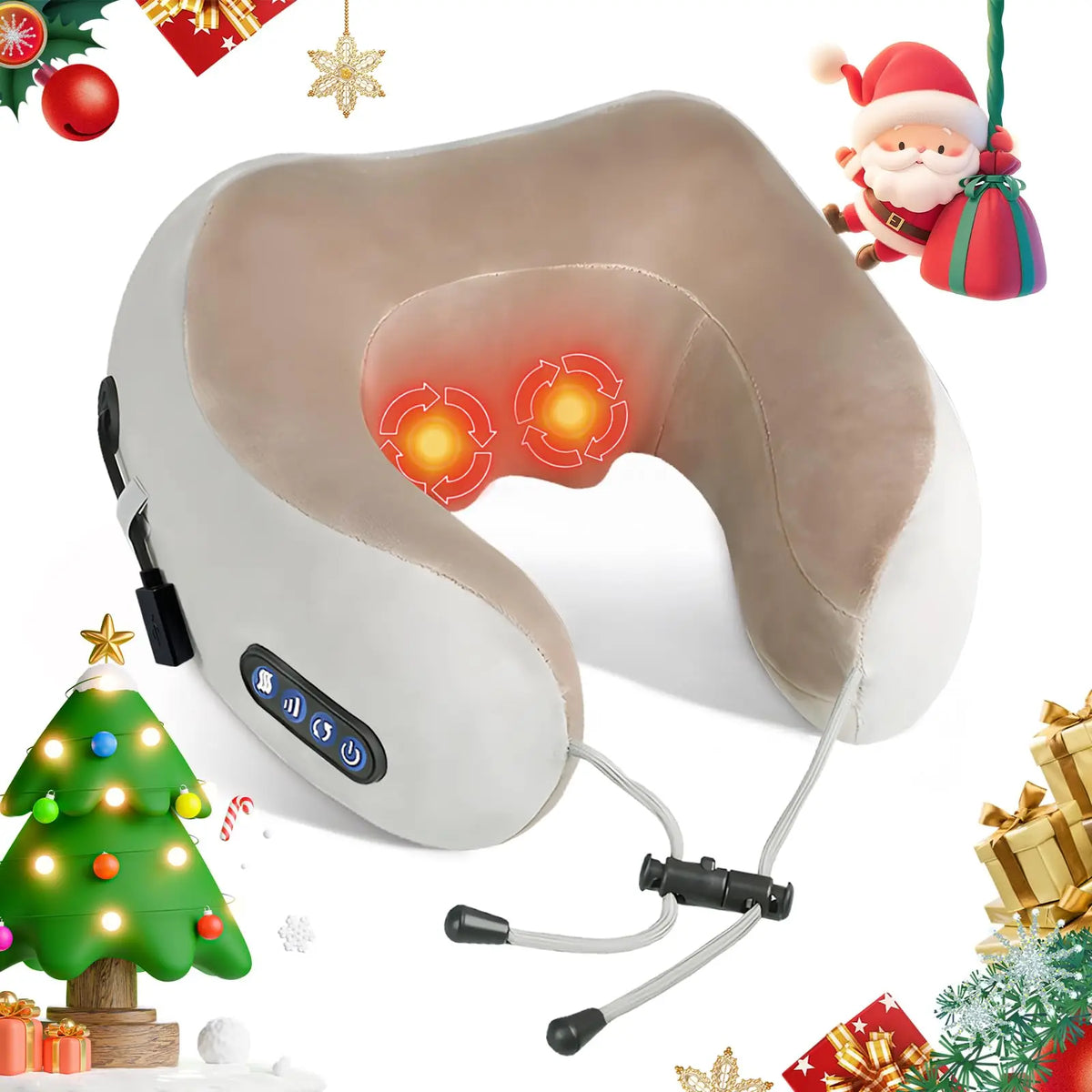 PAQIN U-Shape Neck Shoulder Vibration Massager USB Rechargeable Neck Shoulder Massager Qst