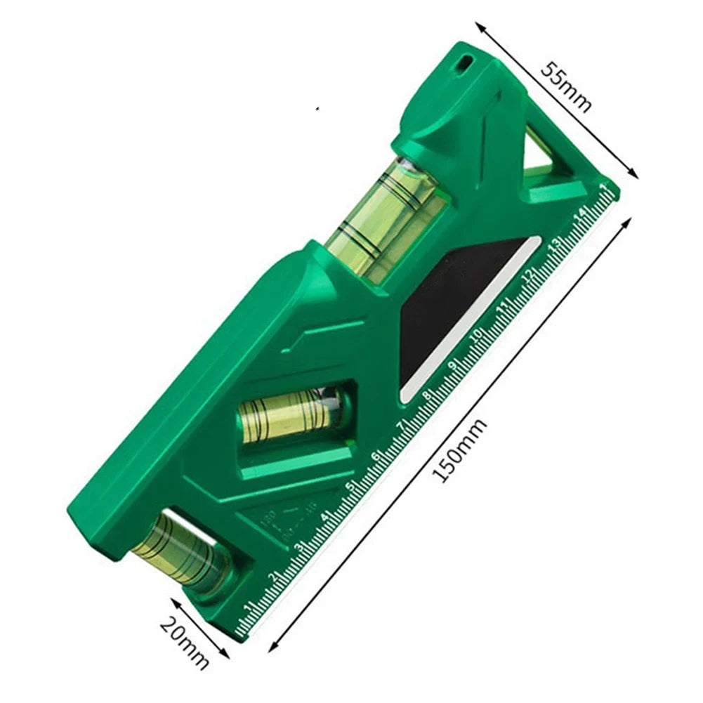 Magnetic Bubble Level Ruler & Angle Gauge | 3 Sizes, 6 Colors Magnetic Level Gauge Qme 150mm green
