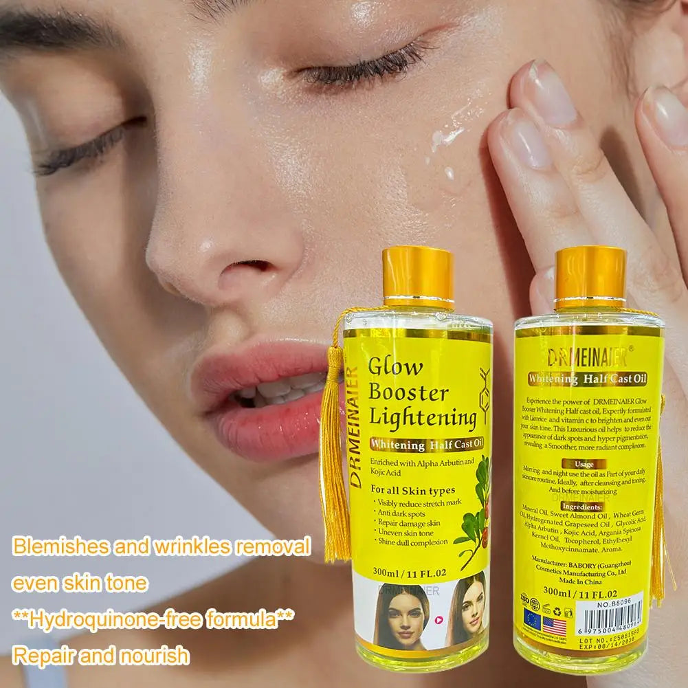 Kojic Acid Glow Booster Facial & Body Massage Oil Serum Brightening Body Serum Oil Qme