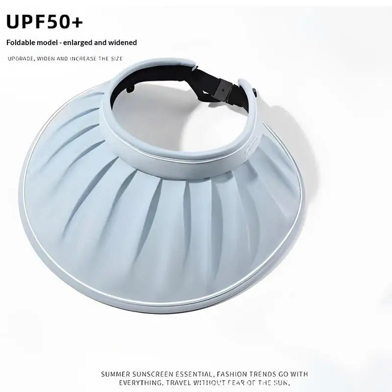 Women's UPF 50+ Large Brim Foldable Open Top Sun Hat Sun Hat Qst Blue