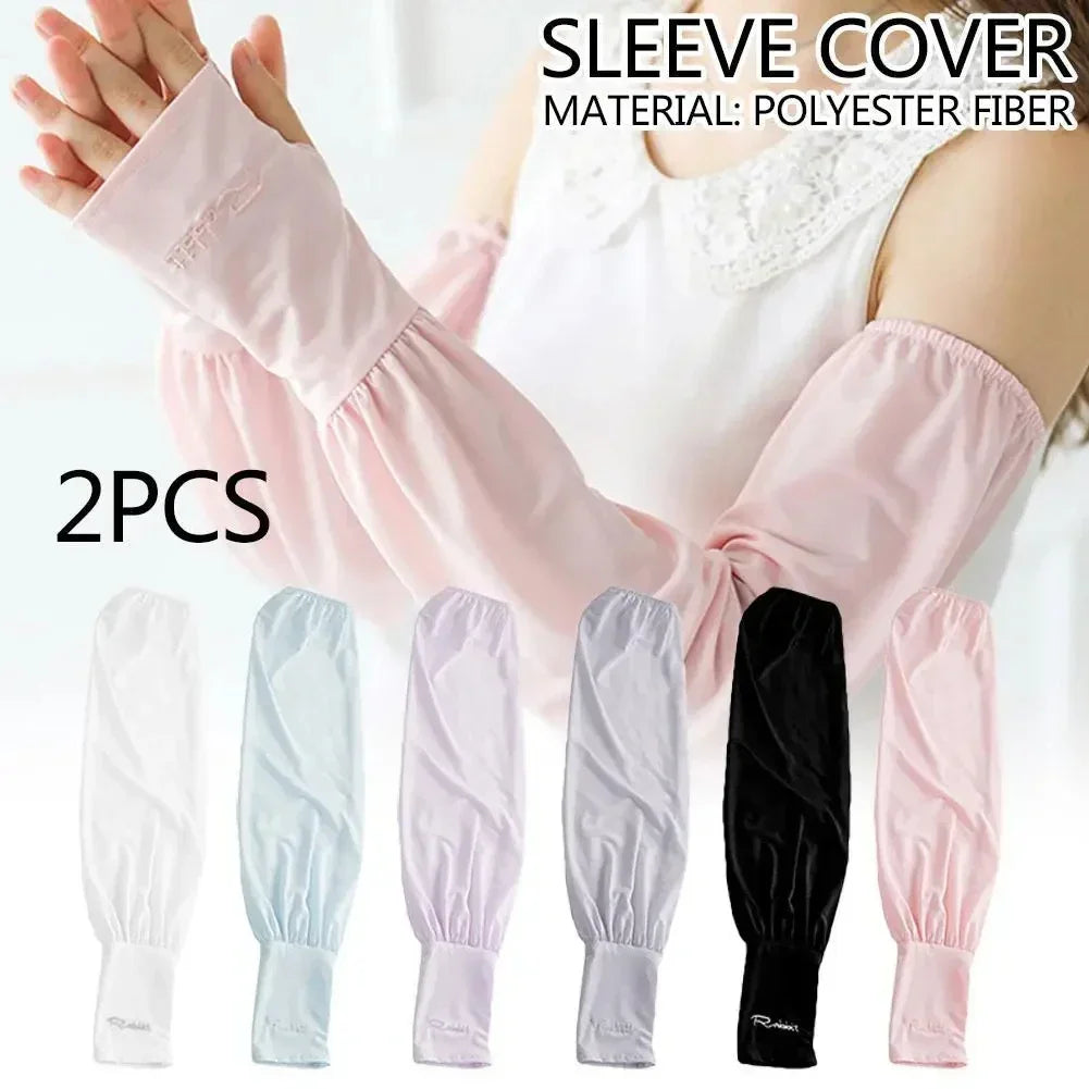 Women's UV Ice Silk Arm Sleeves – Long Sun Cover for Driving UV Arm Sleeves Qme