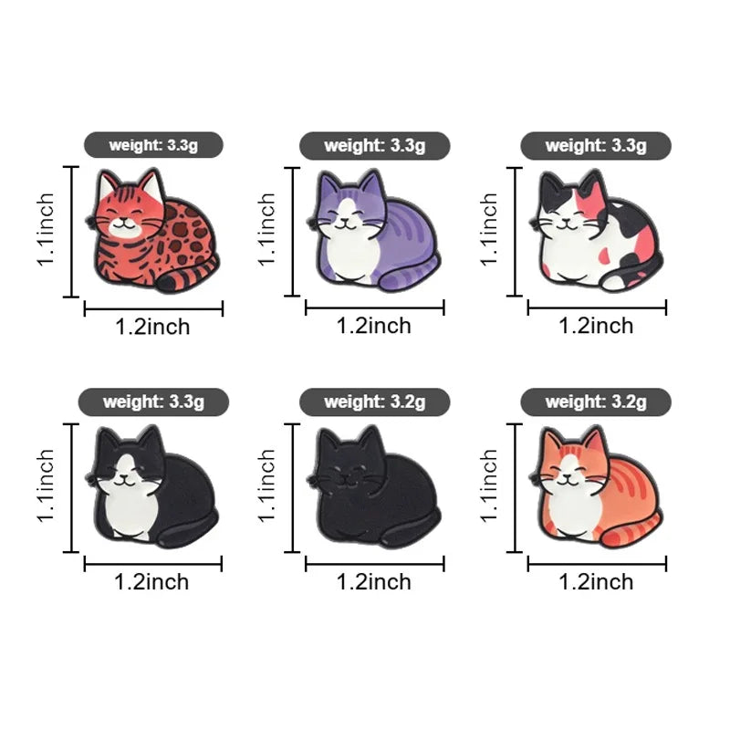 Cute Kitten Enamel Brooch – Cartoon Cat Lapel Pin Badge Enamel Lapel Pin Qme
