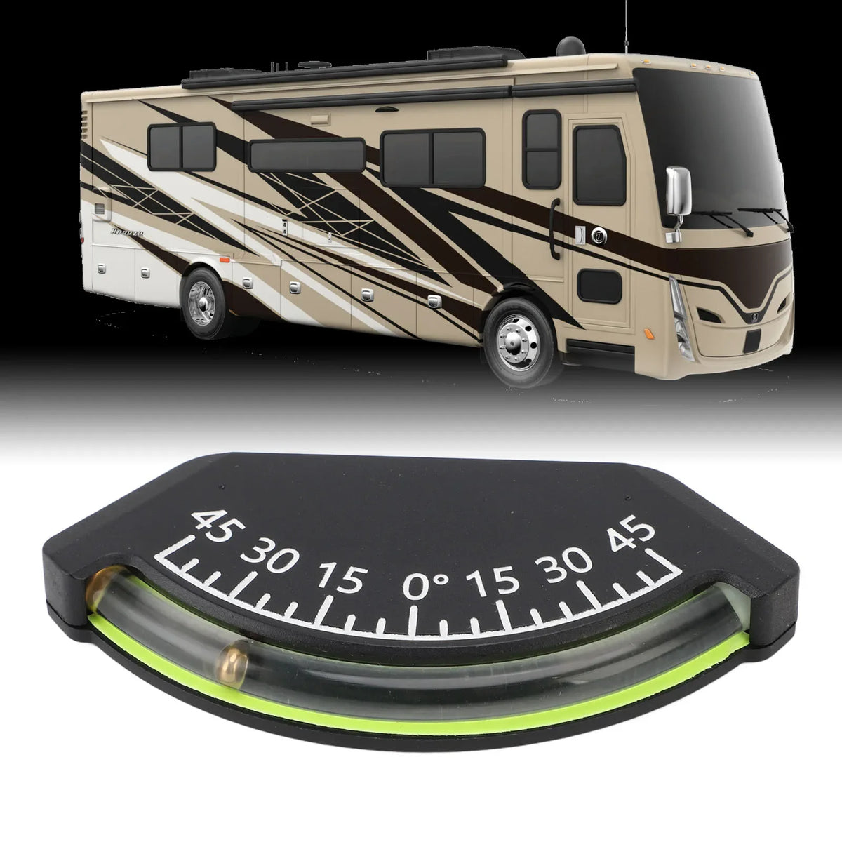 Qme RV Inclinometer 45° – Impact-Proof, Easy Install Vehicle Inclinometer Qme