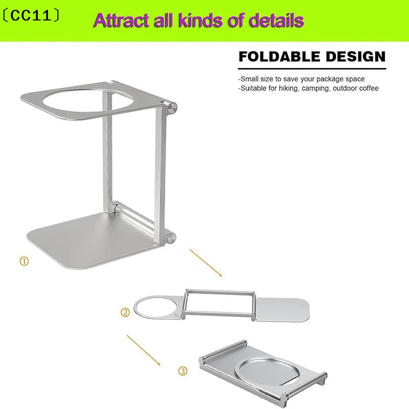 Foldable Aluminum Coffee Drip Stand – Portable Pour-Over Holder Coffee Drip Stand Qme