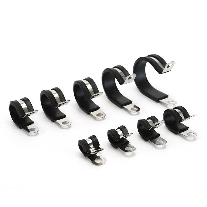 Brake & Gas Line Pipe R Clips – Stainless Steel 12-Pack Pipe Fixing Clamps Qme