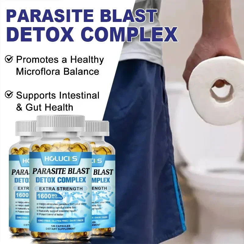 HOLUCKS Gut Cleanse Capsules 1600mg – Intestinal Support Herbal Detox Capsules Qst