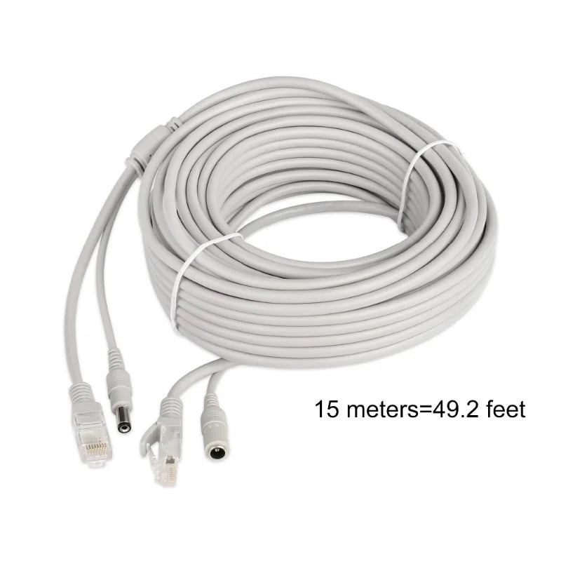 ESCAM RJ45 DC 12V Power LAN Cable for CCTV IP Cameras Power LAN Cable Qme