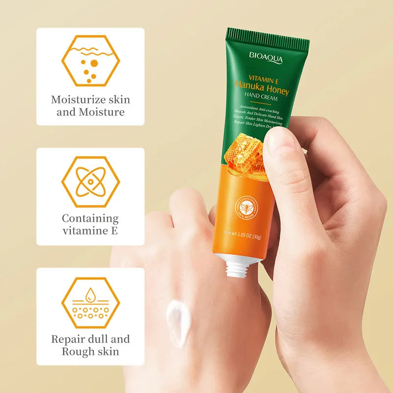 Vitamin E & Honey Hand Cream + Lip Balm Set | Deep Moisture Hand Cream & Lip Balm Qme