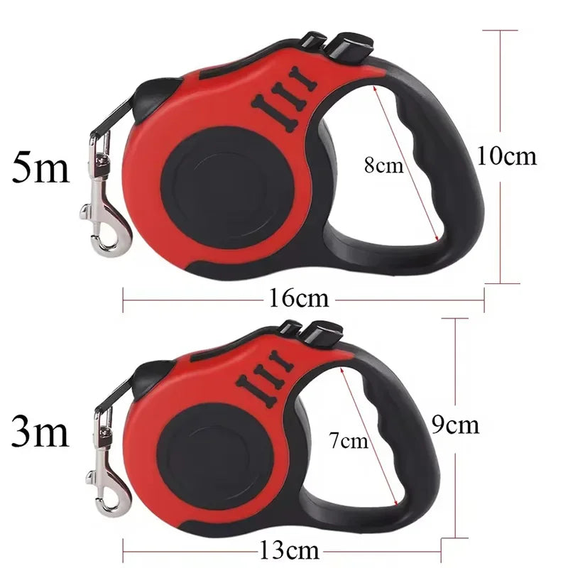 Retractable Nylon Dog Leash 3m 5m | Small to Large Dogs Retractable Dog Leash Qme