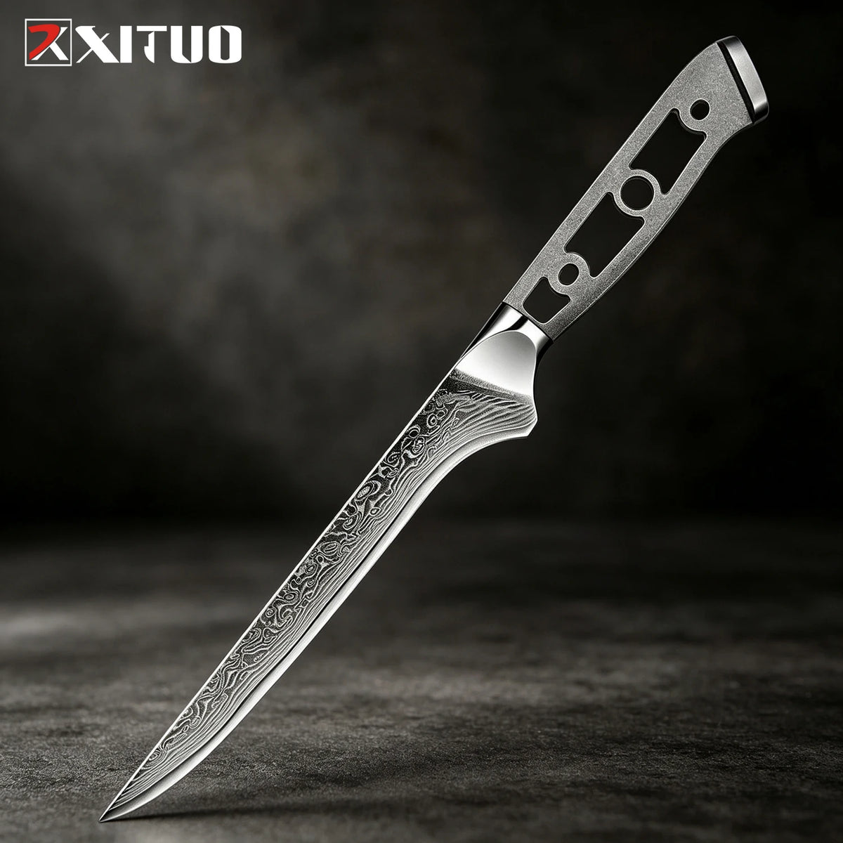 XITUO Damascus Steel Chef Knife Set 1-6 PCS – DIY Blank Blade Damascus Chef Knife Set Qst Boning Knife
