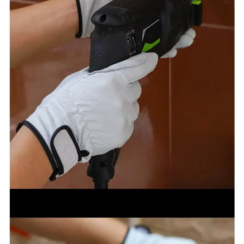 Sheepskin Leather Work Gloves – Welding, Garden & Safety Leather Work Gloves Qme