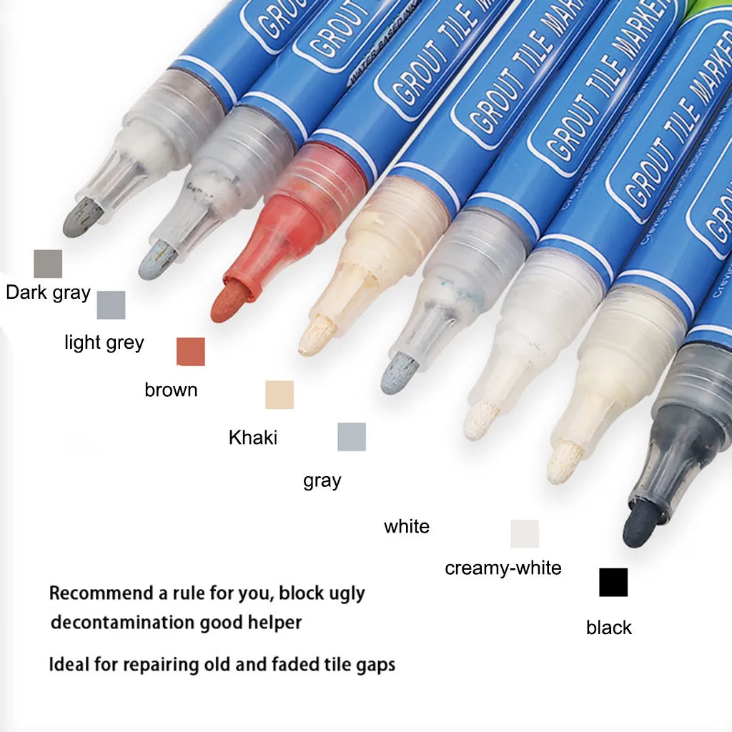 Waterproof Tile Grout Pen | Wall & Floor Seam Marker Grout Repair Pen Qme