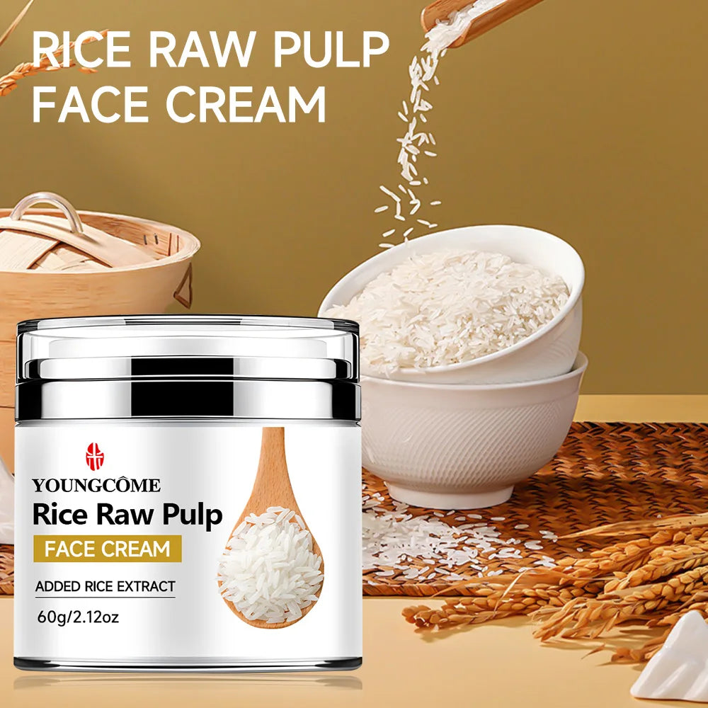 YOUNGCOME Rice Pulp Hydrating Moisturizer Cream 30g/60g Facial Moisturizer Cream Qst