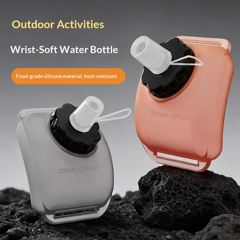 Hands-Free Wrist Water Bottle | Leak-Proof Silicone, 300ml Wrist Water Bottle Qme