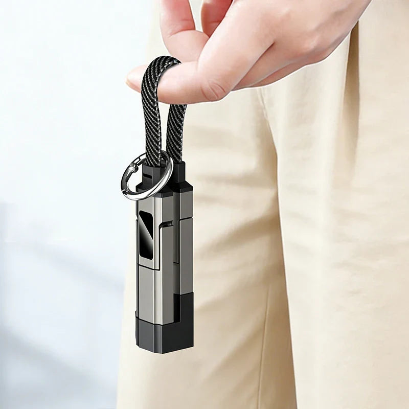 4-in-1 Fast Charging Keychain Cable with Digital Display Keychain Charging Cable Qme
