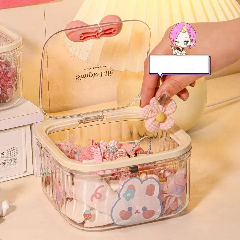 Clear Accessories Organizer Box for Hair Ties & Jewelry Accessories Organizer Box Qme