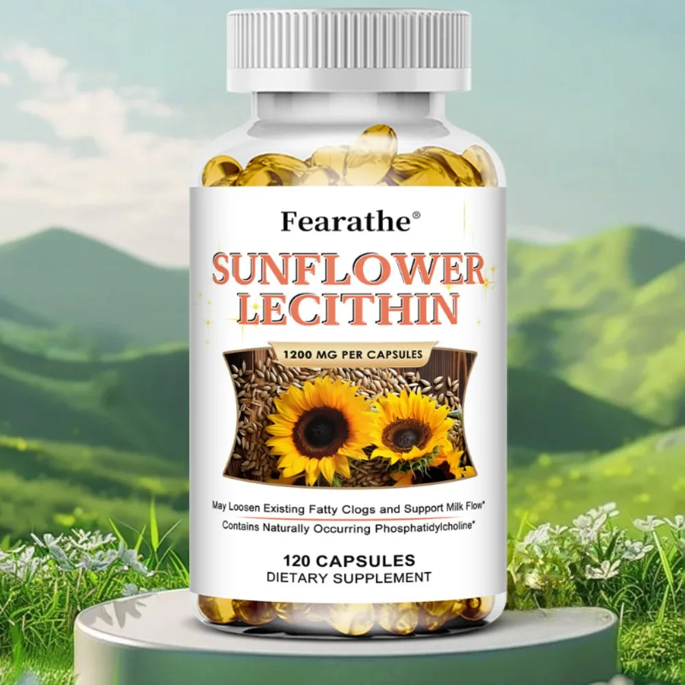 VITALXTRA Sunflower Lecithin Capsules – Brain & Liver Support Dietary Supplement Qst