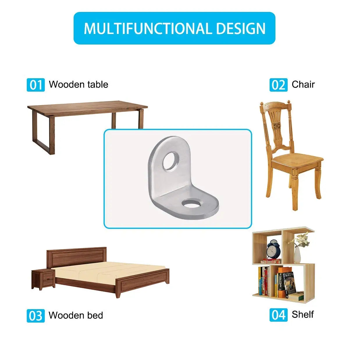 Stainless Steel L-Angle Bracket Compact Right-Angle Support L-Angle Bracket Qme