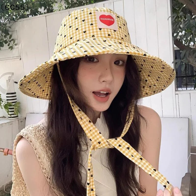 Women's Plaid Fisherman Hat – Foldable Wide Brim Sun Hat Wide Brim Sun Hat Qst