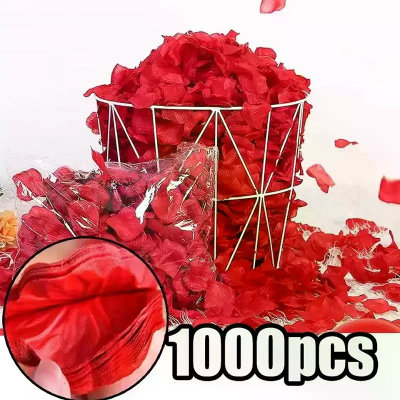 Artificial Silk Rose Petals 1000pcs – Colorful Wedding Decor Artificial Rose Petals Qme