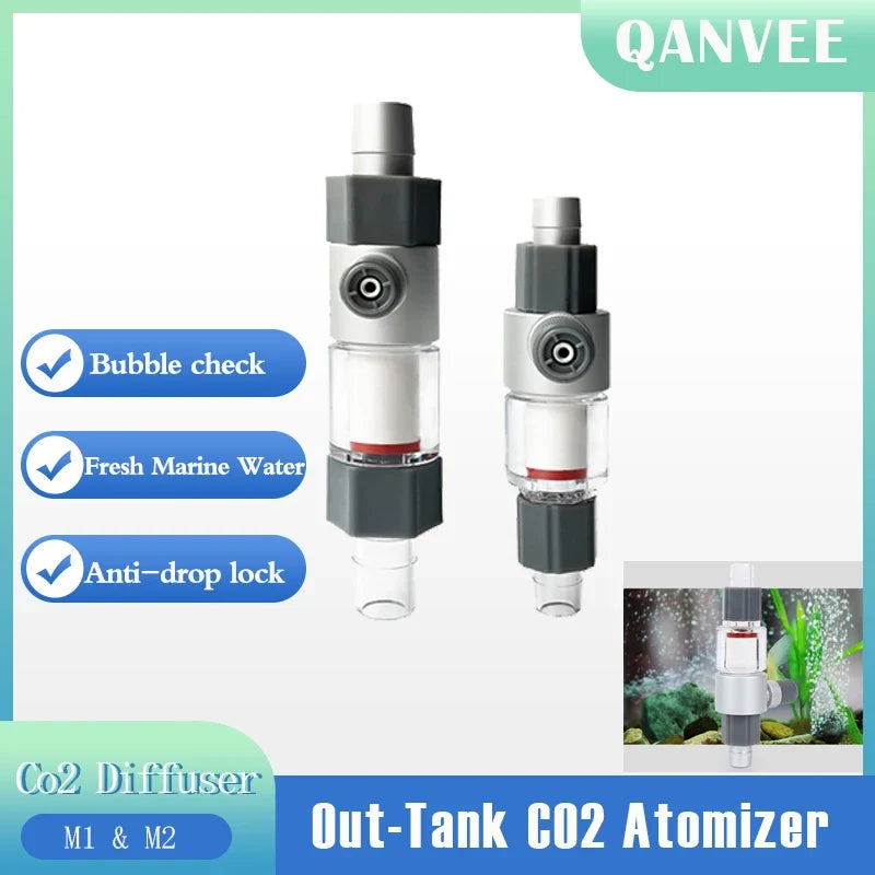 Qanvee CO2 Diffuser Atomizer Reactor for Planted Aquariums CO2 Aquarium Reactor Qme