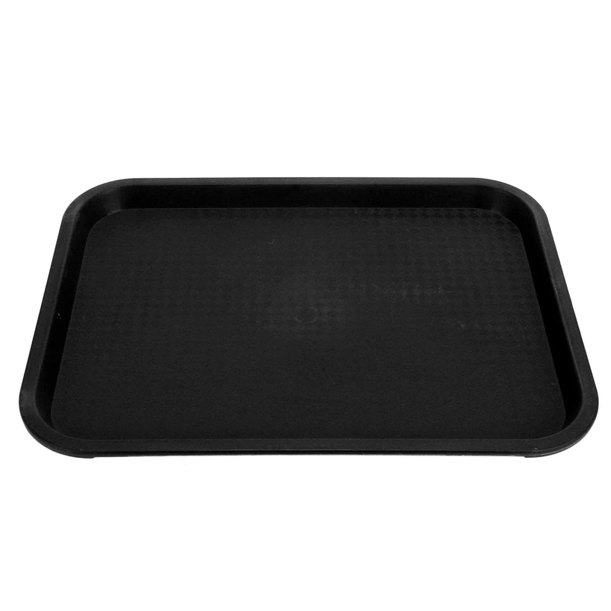 Rectangular Non-Slip PP Plastic Serving Tray | Restaurant & Home Plastic Serving Tray Qme black