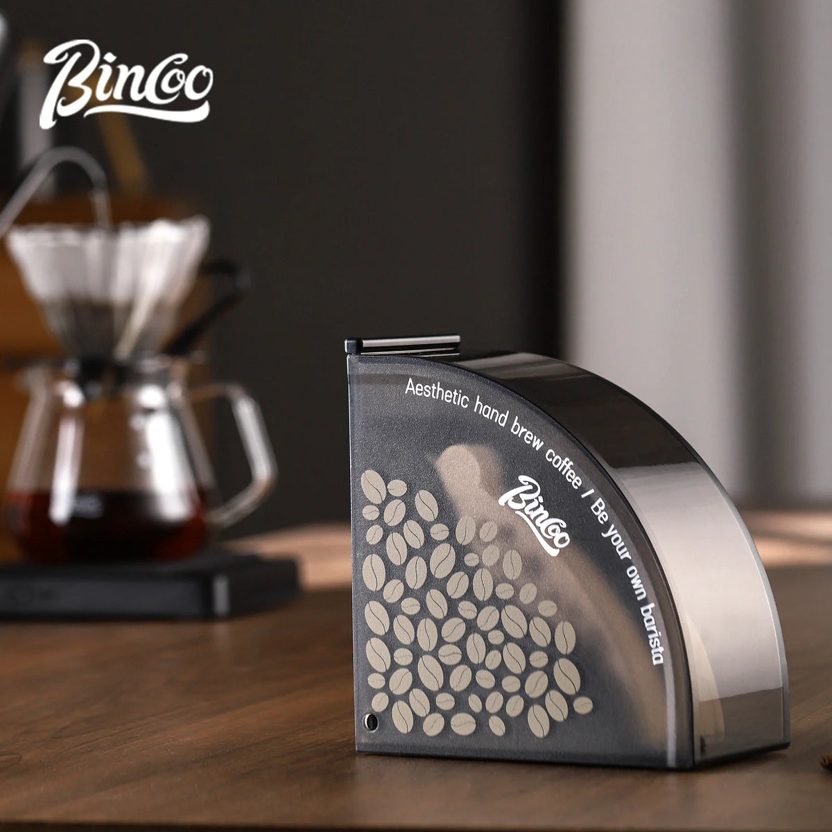 Bincoo Fan-Shaped Coffee Filter Paper Storage Box – Dustproof Coffee Filter Storage Box Qst