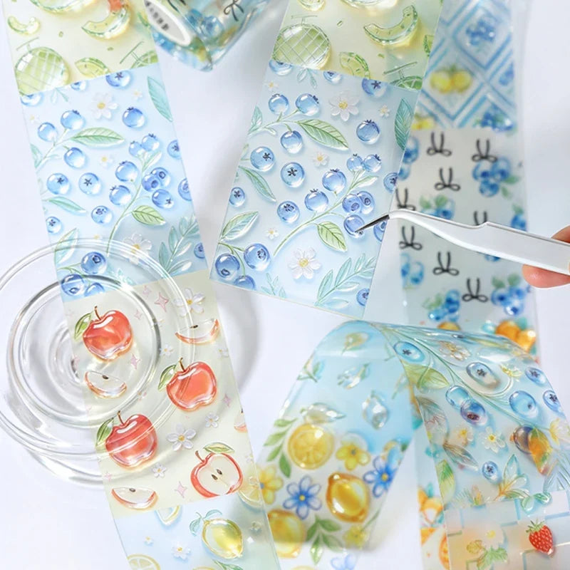 Transparent Glass Pattern Washi Tape for Journals & Crafts Decorative Washi Tape Qme