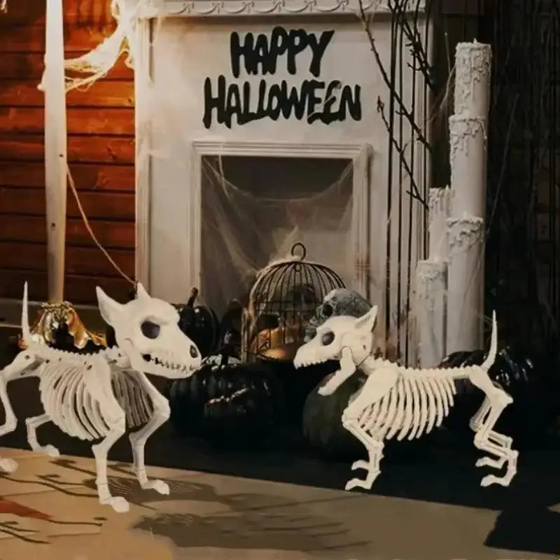 Halloween Wolf Skeleton Decoration Prop – Simulated Animal Model Halloween Decoration Prop Qme