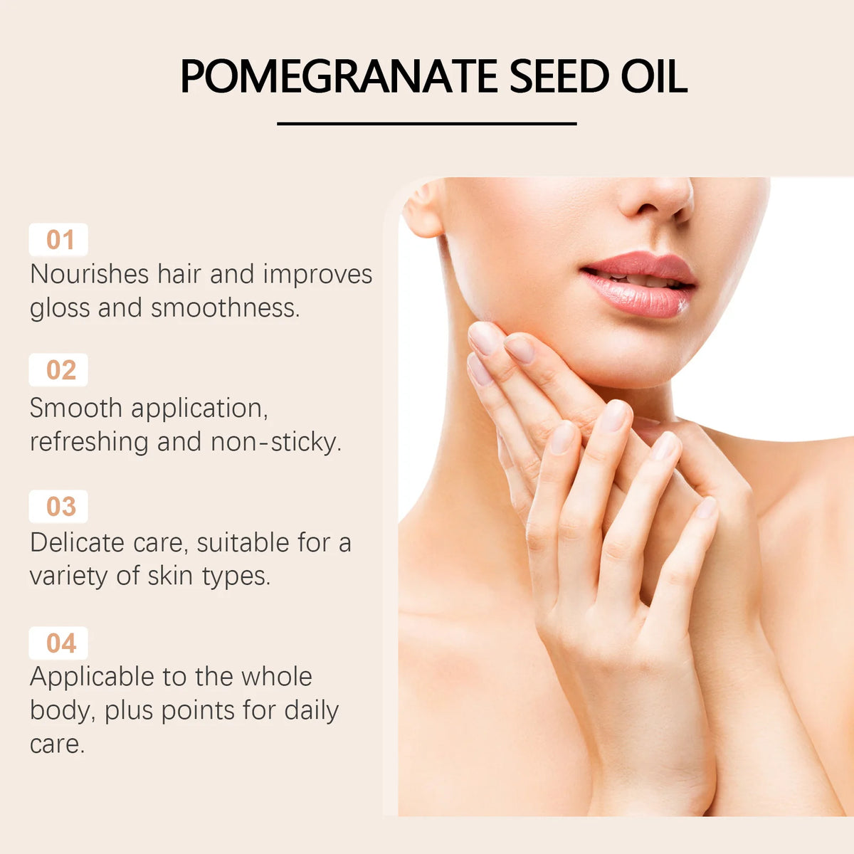 WIYUN Pomegranate Seed Oil Cold-Pressed Skin & Hair Care 60ml Skin & Hair Oil Qst