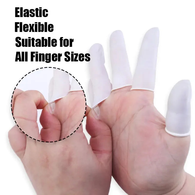 Disposable Latex Finger Cots – Anti-Static Rubber Fingertips Latex Finger Cots Qme