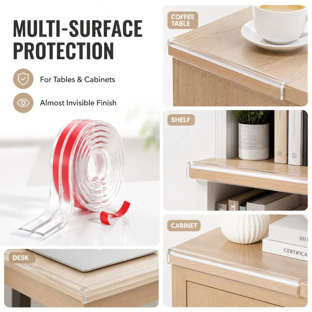 Transparent Self-Adhesive Furniture Edge Guard Strip 1–5M Furniture Edge Guard Qme