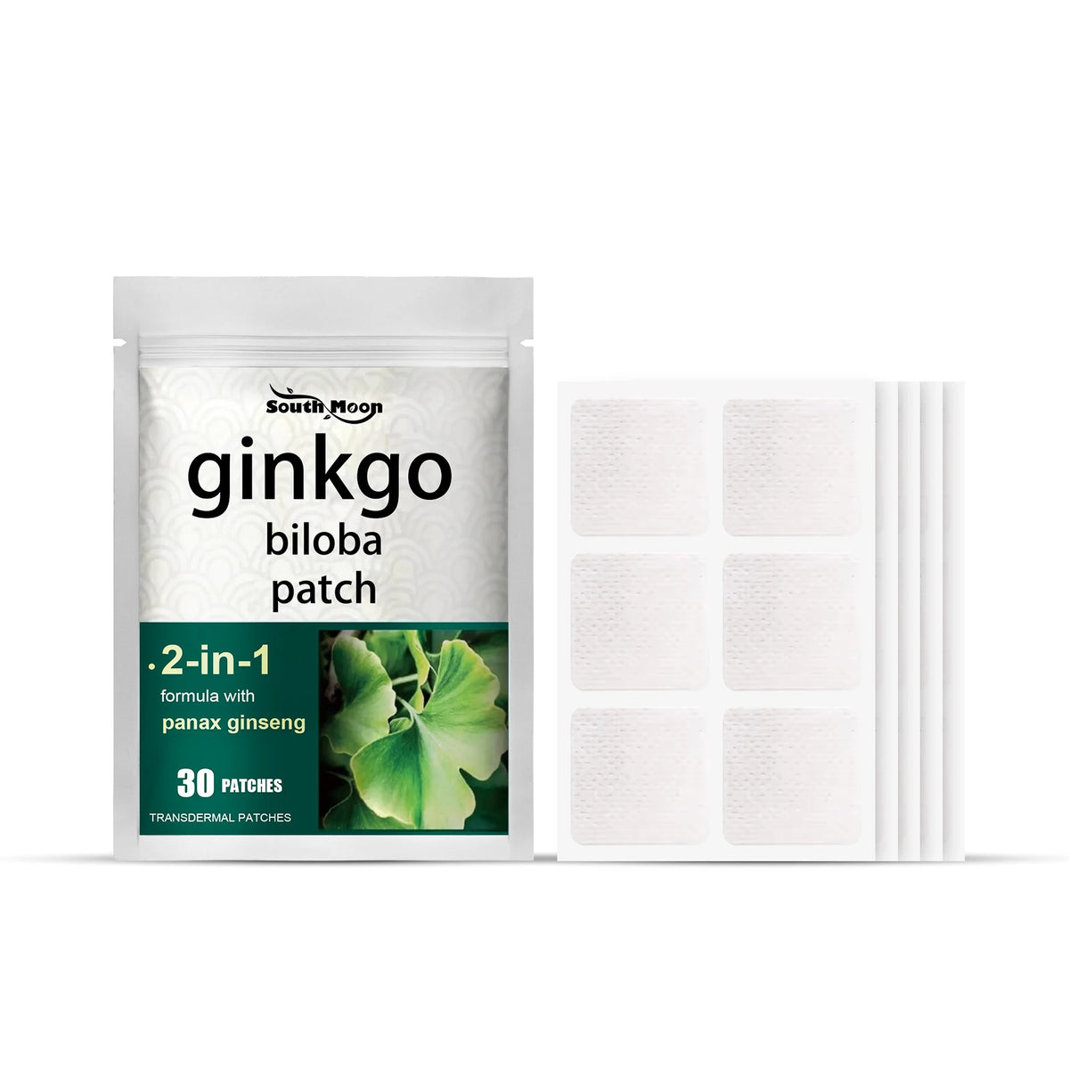 30pcs Ginkgo Biloba & Ginseng Herbal Focus Patches | South Moon Herbal Wellness Patch Qst 1 BOX