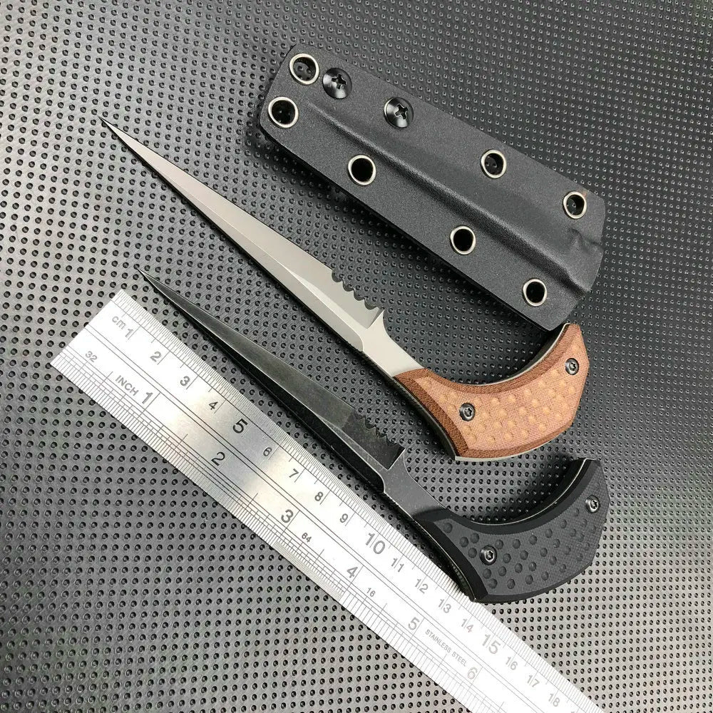 TRSKT Neck Knife 440C Blade G10 Handle + Kydex Sheath Fixed Blade Neck Knife Qst
