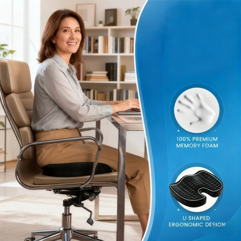 Office Chair Seat & Back Cushion | Memory Foam Support – Qme Seat Back Cushion Qme