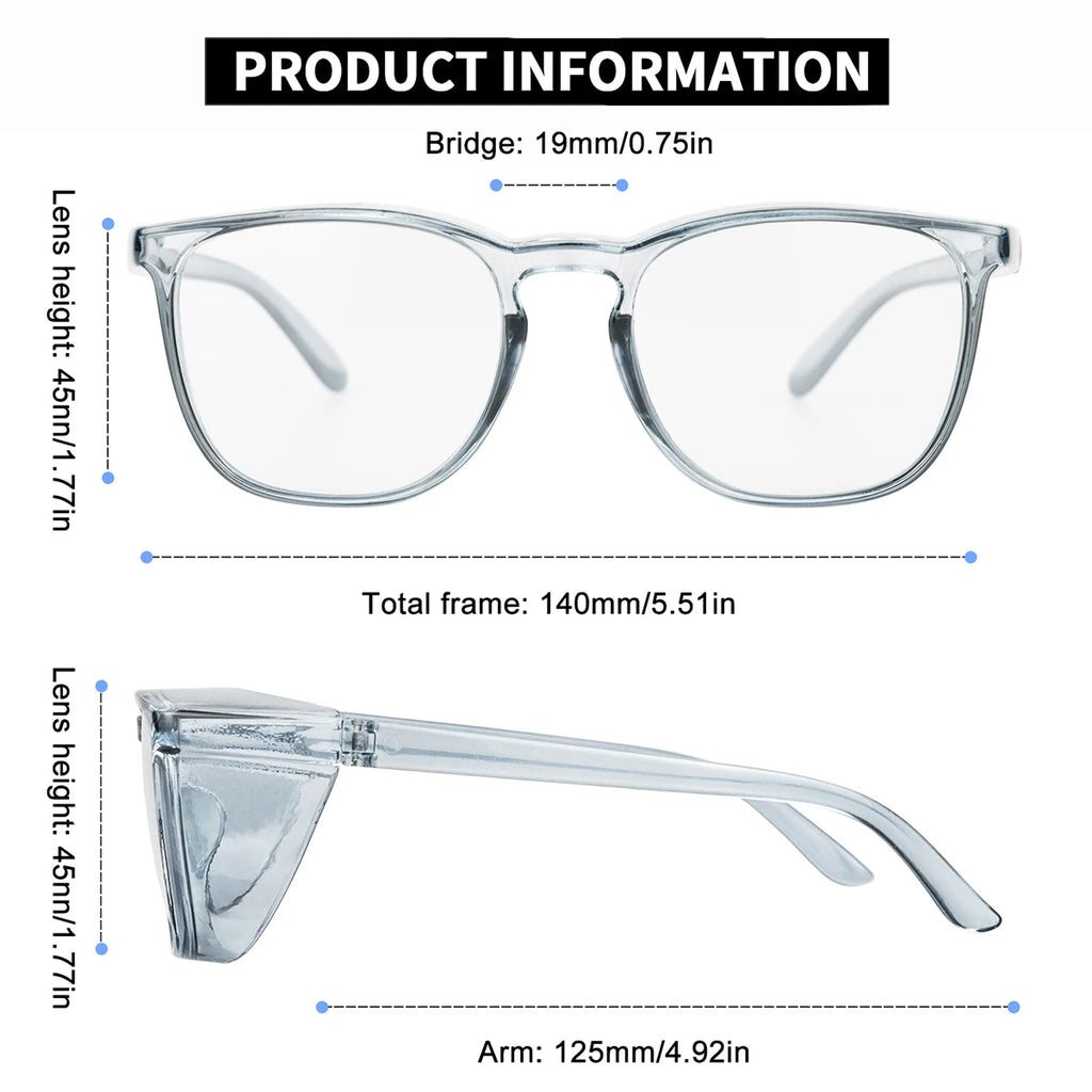 2-Pack Anti-Pollen Safety Glasses – Anti-Fog Blue Light Blocking Safety Glasses Qst