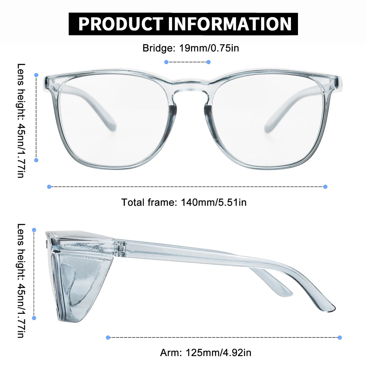 2-Pack Anti-Pollen Safety Glasses – Anti-Fog Blue Light Blocking Safety Glasses Qst