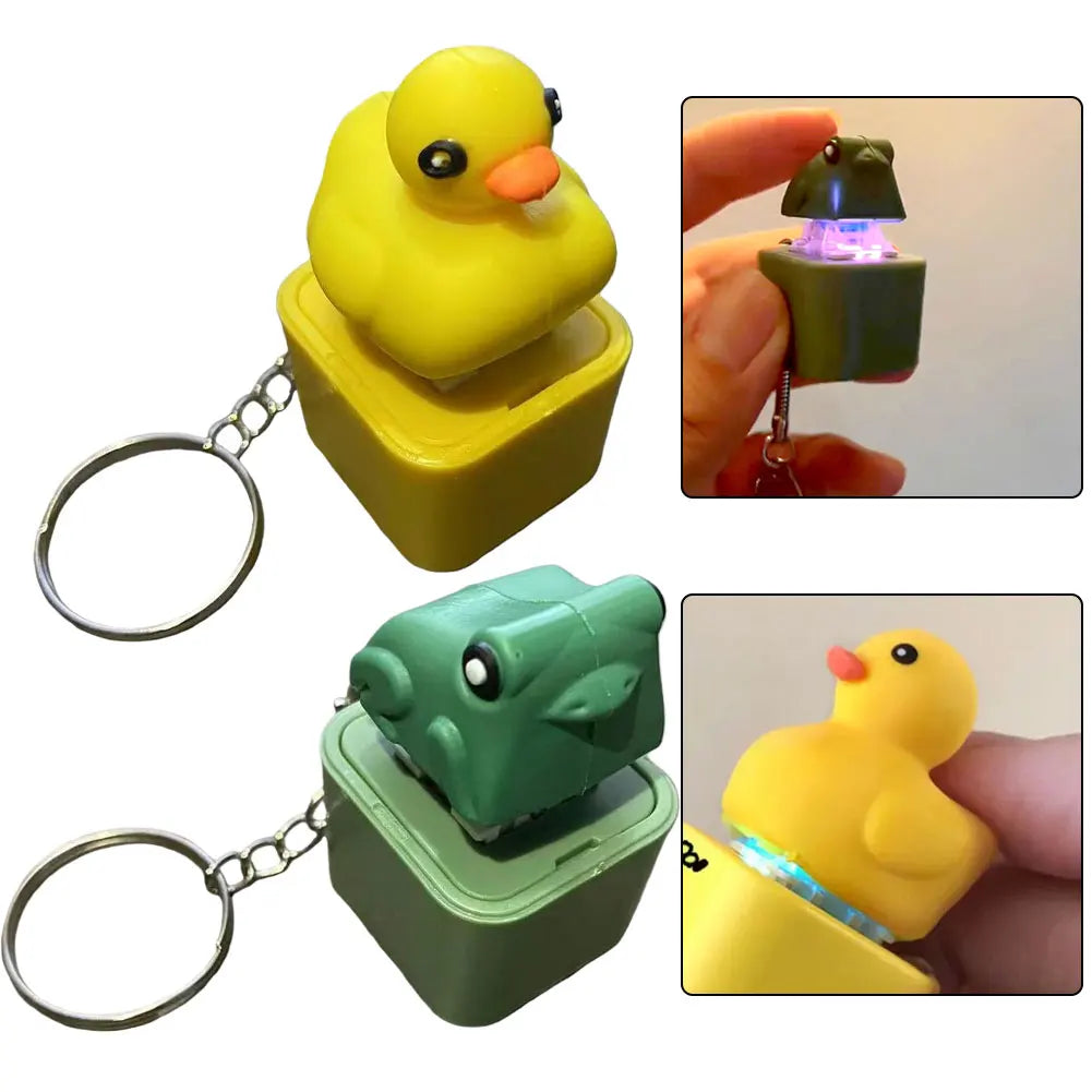 Duck Quacking Fidget Keychain – Light-Up Novelty Toy Novelty Fidget Keychain Qme