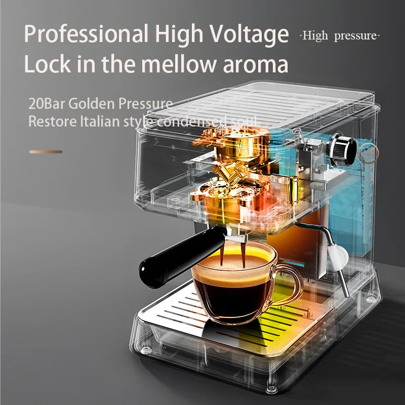 HAOYUNMA Semi-Automatic Espresso Machine – Office Use Espresso Machine Qst