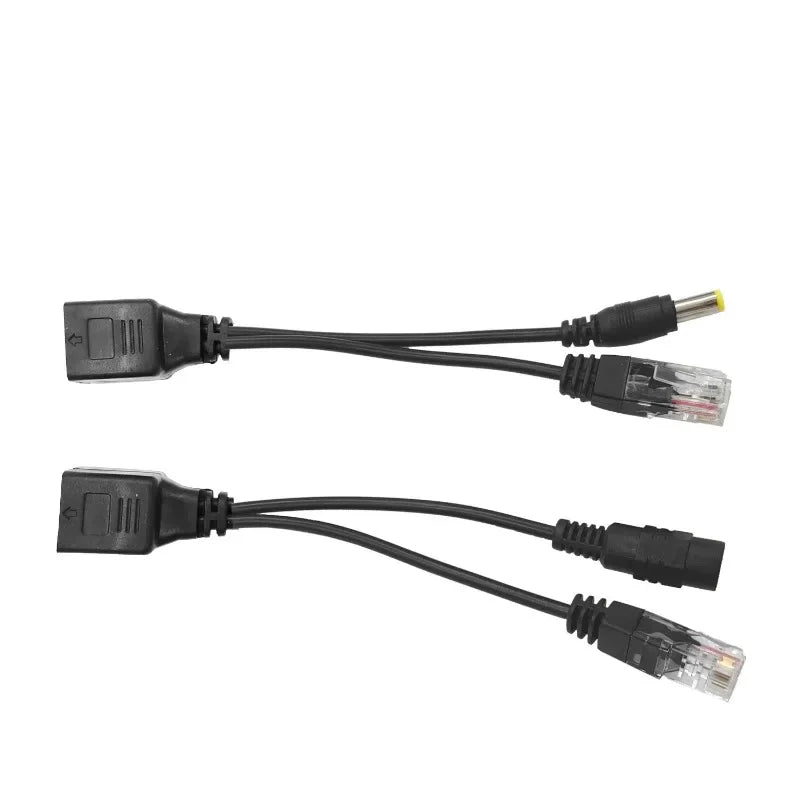 PoE Splitter Waterproof RJ45 Power Adapter Cable 5V–48V 5-Pack PoE Splitter Cable Qme