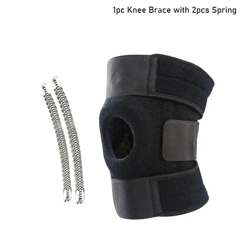 Adjustable Knee Brace with Spring Support – Sports Knee Sleeve Knee Brace Qst 2pcs spring