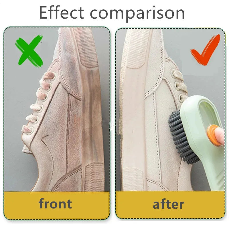 Soft Bristle Liquid Shoe Brush – Long Handle Cleaner Shoe Cleaning Brush Qme