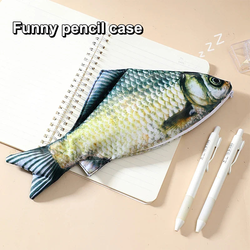 Novelty Salted Fish Pencil Case – Large Capacity Pencil Pouch Novelty Pencil Case Qme Default Title