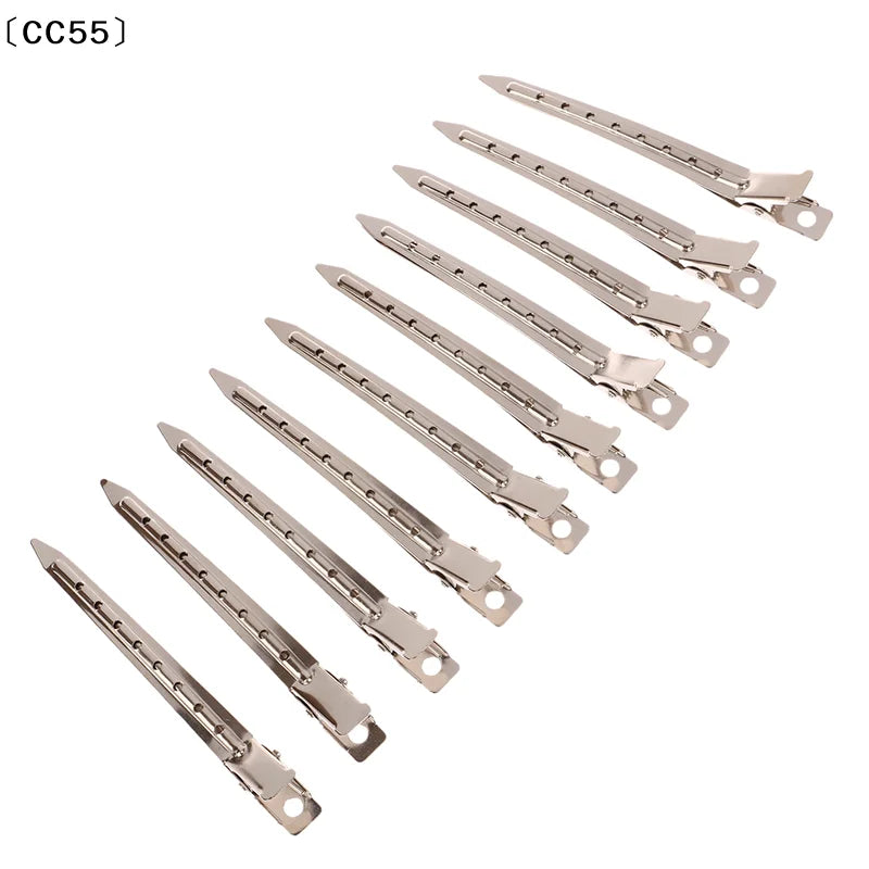 10Pcs Metal Duck Bill Hair Clips – Salon Sectioning Clamps Hair Styling Clips Qst